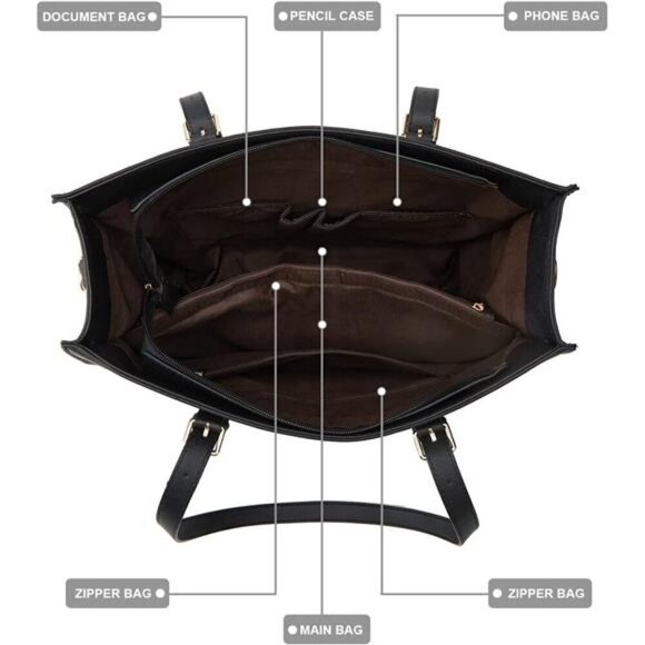 Sleek Black Tote Bag Set by - Picture 5 of 7